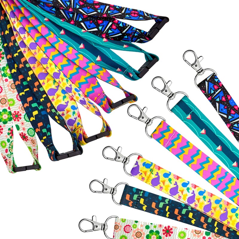 YOUOWO 6 Pack Lanyards For ID Badges Holder Cruise Cute Keys Kids Women Hall Pass Card Holder Ship Card,Breakaway Safety Office Neck Printed Lanyard With Patterns - Image 4
